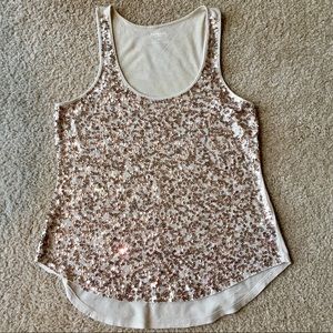 Express Dreamweight Cotton Gold Sequin Tank